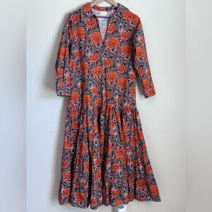 J'da Palm Beach Maxi Dress $524 Floral Collared Medium to Large